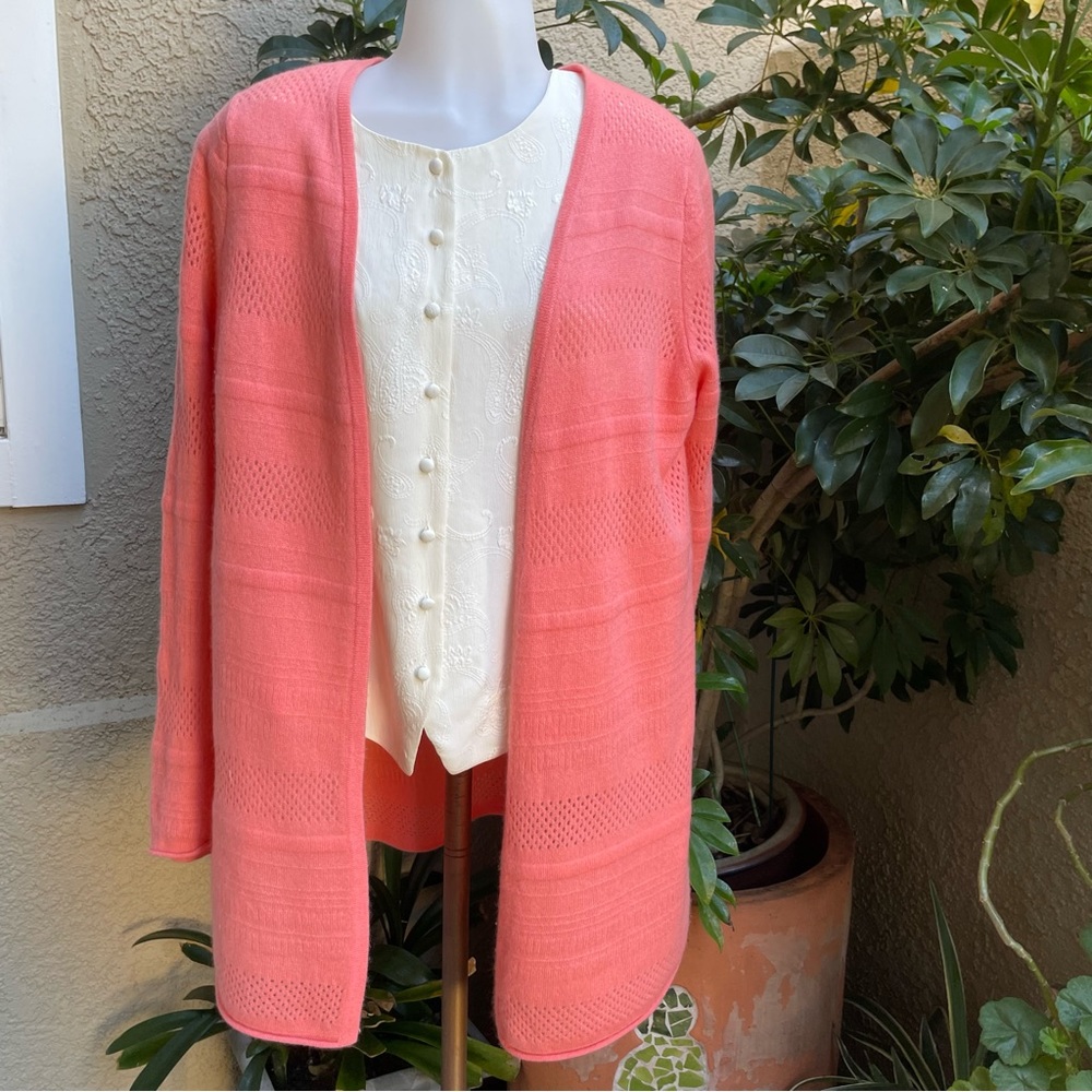 Orange/peach Charter Club Luxury Cashmere Knitted Sweater